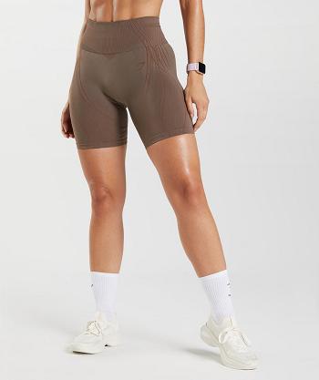 Szorty Damskie Gymshark Apex Seamless Brązowe Różowe Brązowe | PL 2390DFM